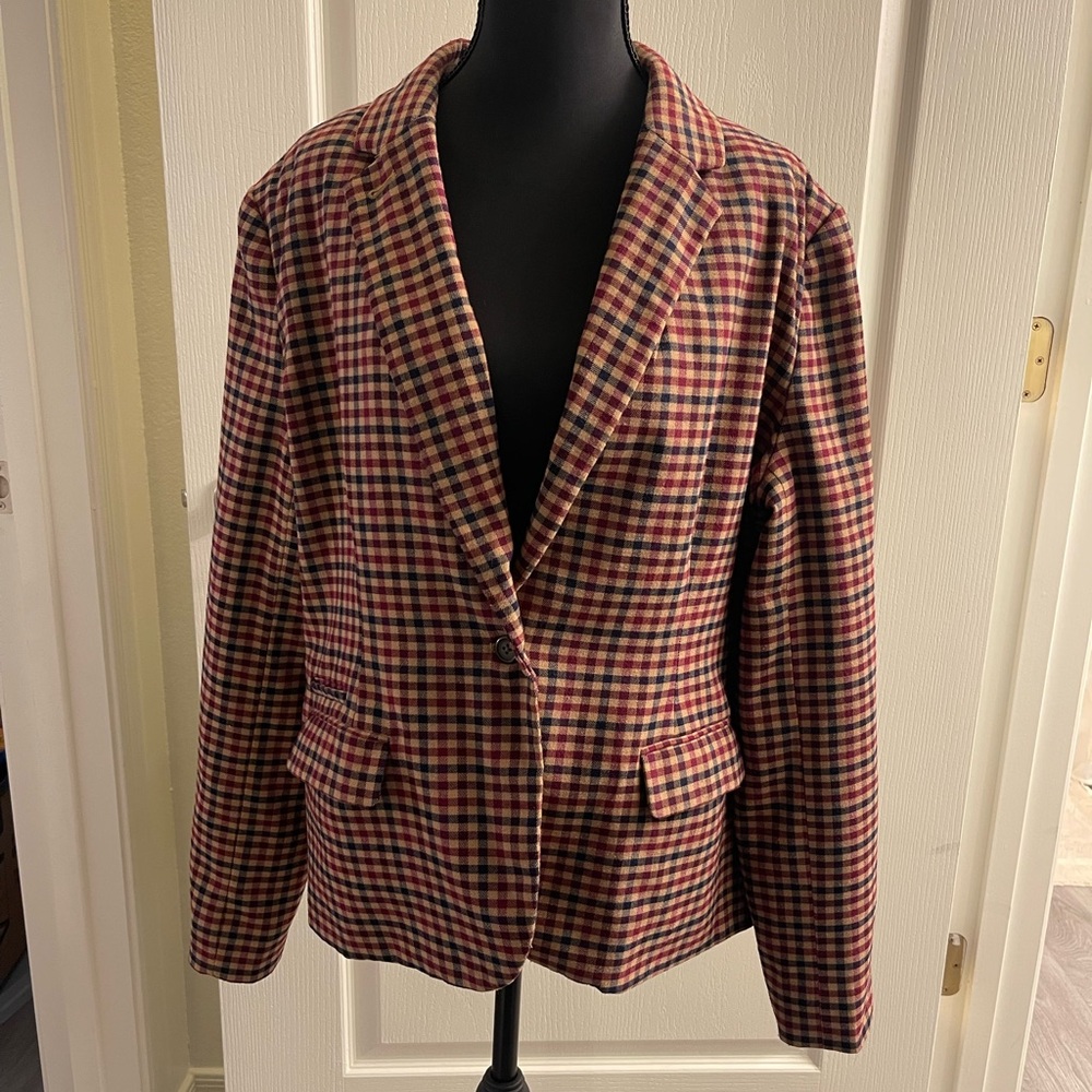 Merona Multicolor Plaid Blazer